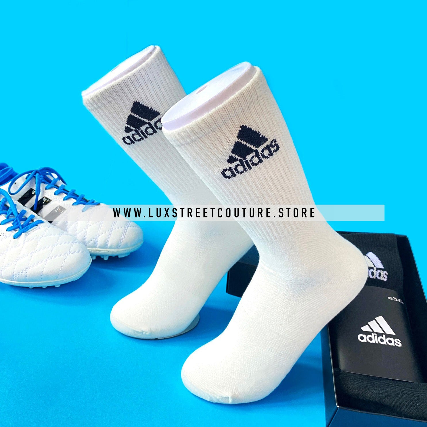 ADlDAS ATHLETIC CUSHIONED CREW SOCKS (3 PAIRS)