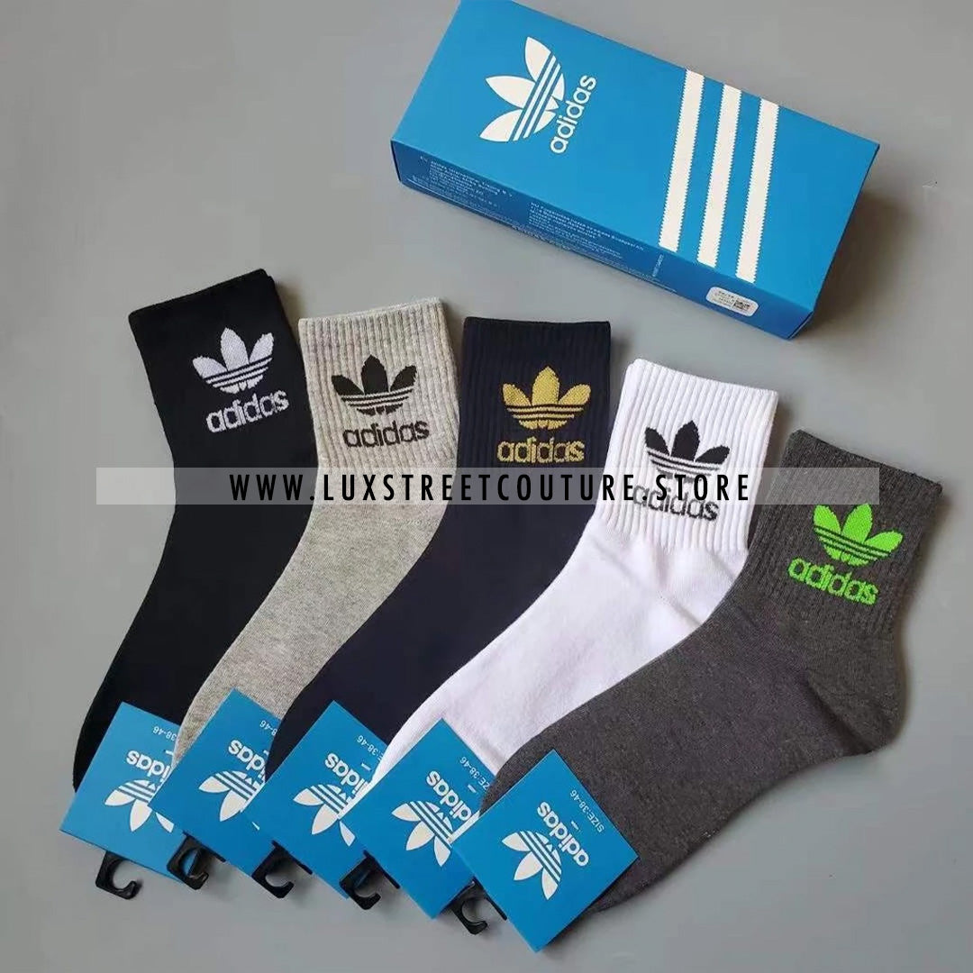 ADlDAS ANKLE SOCKS MULTICOLOR (5 PAIRS)