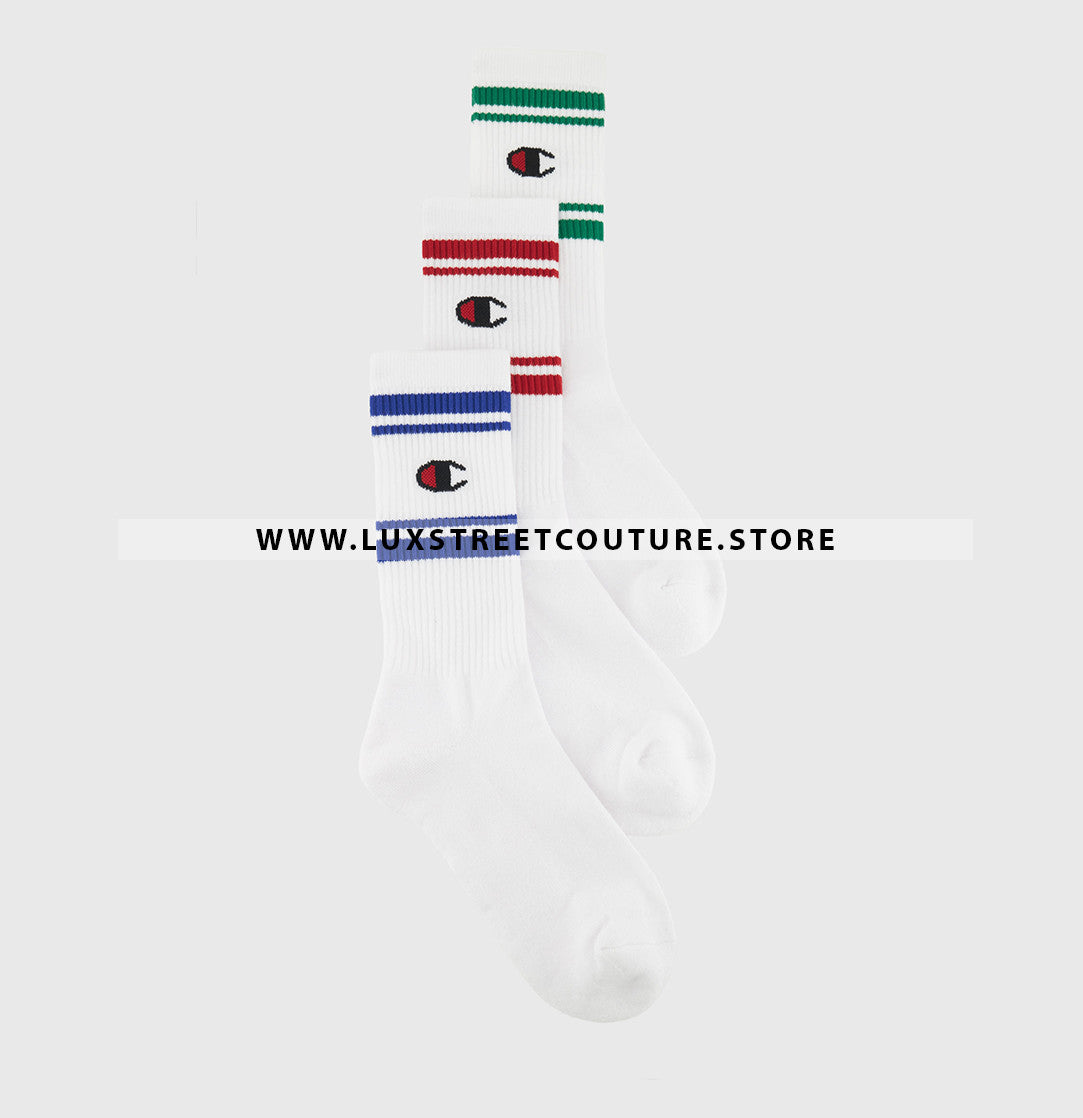 CHAMPION STRIPED CREW SOCKS (3 PAIRS)