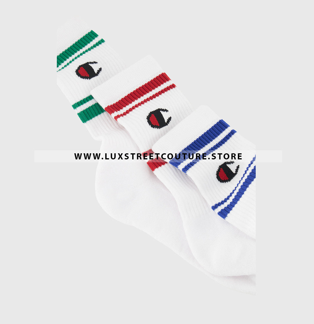 CHAMPION STRIPED CREW SOCKS (3 PAIRS)